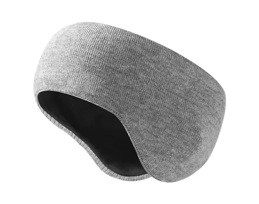 Bandeau cache oreille hiver femme et homme gris