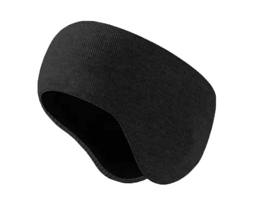 Bandeau cache oreille hiver femme et homme noir