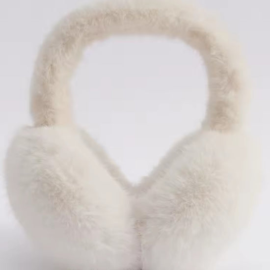Cache oreille femme en fourrure blanche