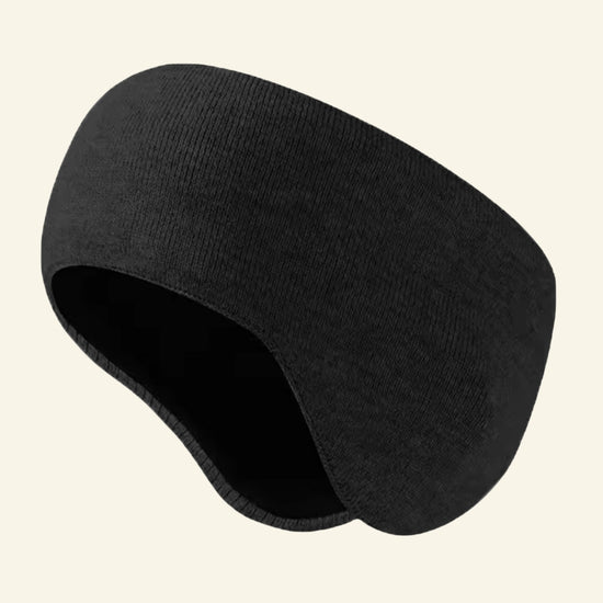 Bandeau cache oreille hiver femme et homme noir
