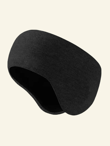 Bandeau cache oreille hiver femme et homme noir