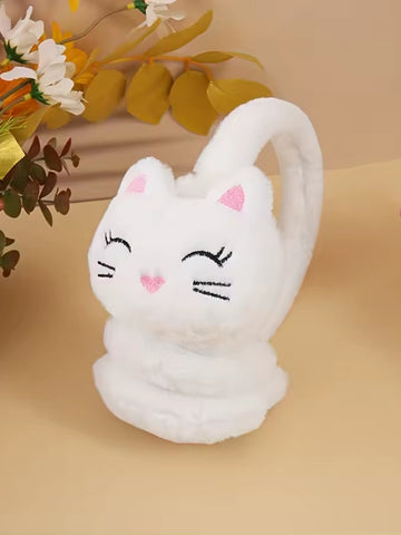 Cache oreille fille avec un design de chat blanc