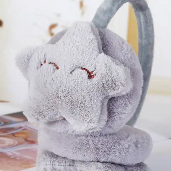 Cache oreille fille avec un design d'étoile grise