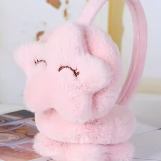 Cache oreille fille avec un design d'étoile rose clair