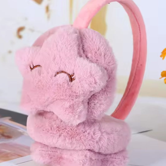 Cache oreille fille avec un design d'étoile rose