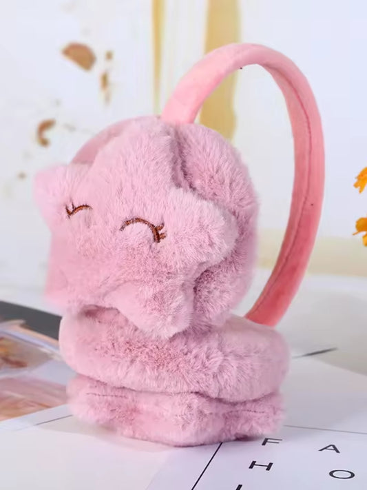 Cache oreille fille avec un design d'étoile rose