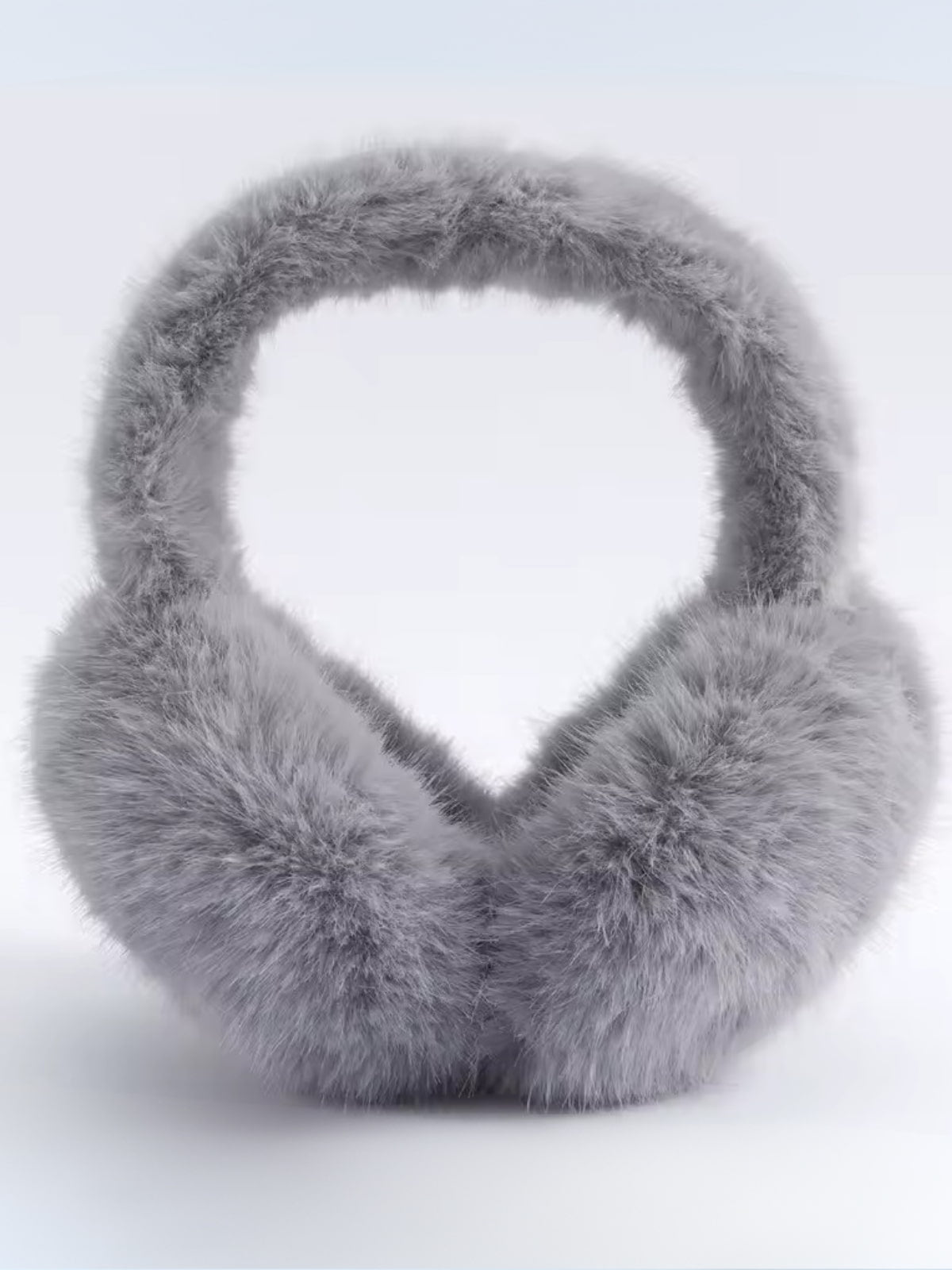 Cache oreille femme en fourrure gris